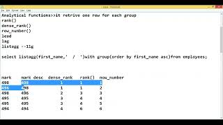Analytical Functions part2