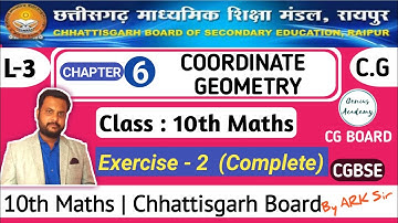 10th Maths || CG Board || Chapter 6 Coordinate Geometry || Exercise 2 (Complete) - genius academy