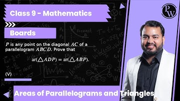 P is any point on the diagonal A C of a parallelogram A B C D. Prove that      ar( A D P)=ar( A B...
