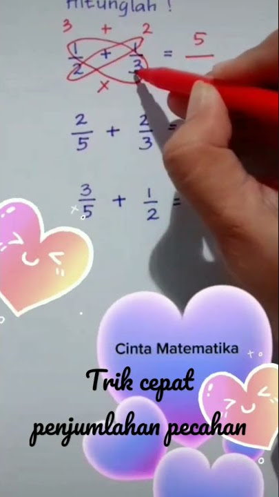 Trik cepat penjumlahan pecahan #shorts #penjumlahan #pecahan