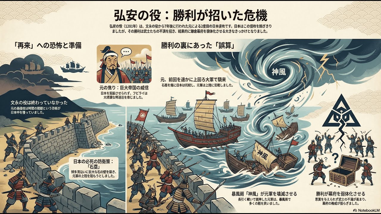 元寇のクライマックス「弘安の役」を背景から理解する動画|文永の続きにあった真実 - YouTube