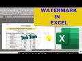 How to insert Watermark in Excel worksheet|Watermark in Excel sheet #exceltutorial