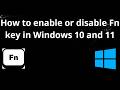 How to enable or disable Fn key in Windows 10 and 11 - complete guide
