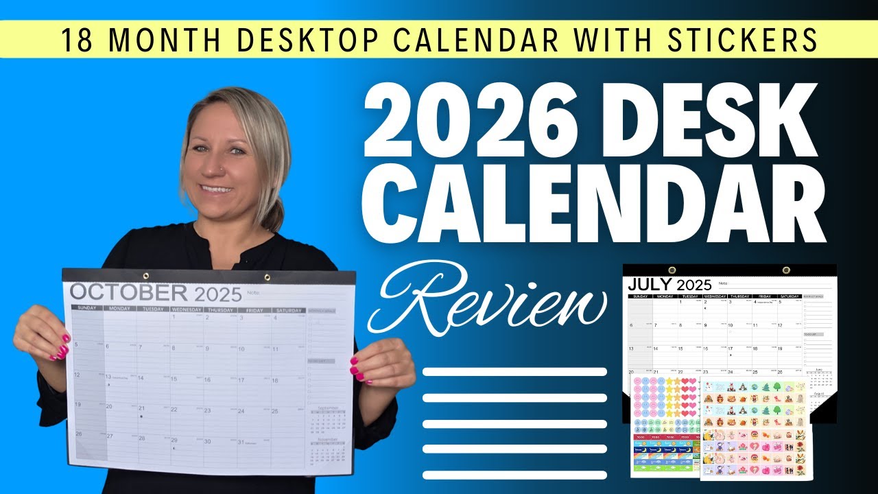 2026 Desk Calendar Review | Large 17"x12" Calendar with Stickers, Anti-Ink Bleed, & More