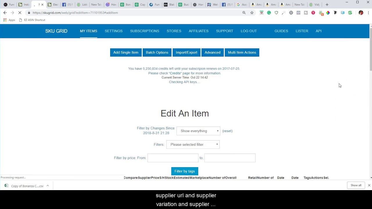 Sku Grid for Bonanza Sellers: How to Import Your Bonanza Items from Marketplace