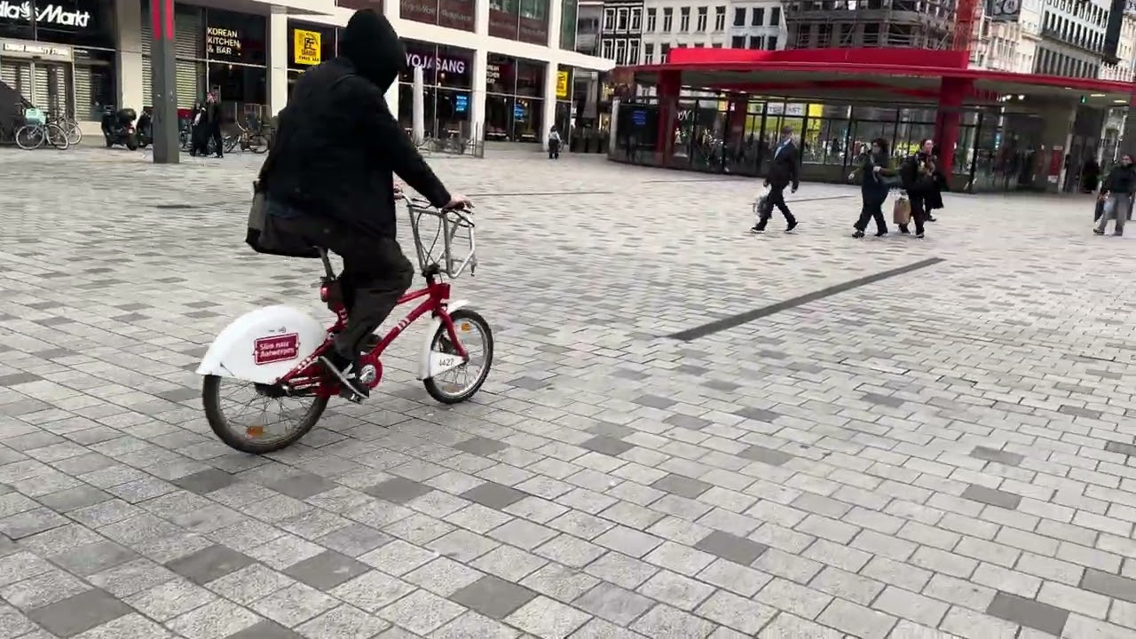 Working street of Antwerp in Europe 