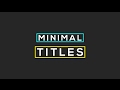 FREE Minimal Title Animation Pack - After Effects (Motion Graphics)
