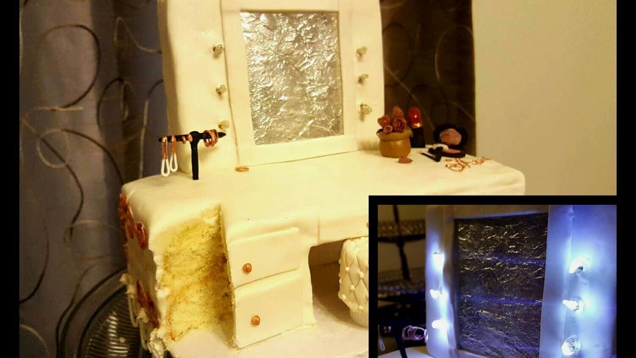 DIY vanity Cake with LIGHTS For cake Loversidea for valantine YouTube