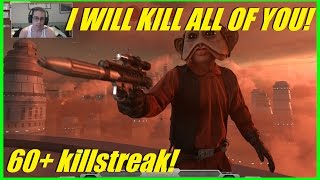 Star Wars Battlefront - 60+ Sabotage killstreak! | Pancake face can't be killed!