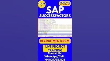 SAP SuccessFactors RCM Training Online Tutorial Class 42 21st August 2025 #sapsuccessfactorstraining