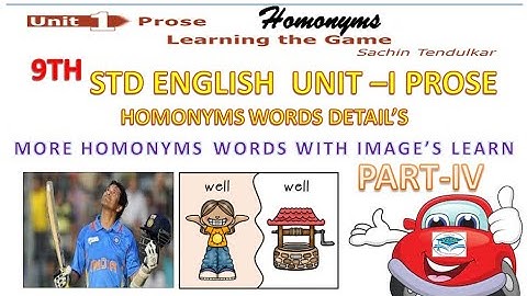 9th STD English Homonyms - Detail images with tamil meaning ( Sachin Tendulkar).