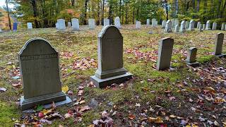 1825 Huggins Cemetery, Concord, ME. A Short, Quiet Walk on a Sunny Fall Day, in 4k.