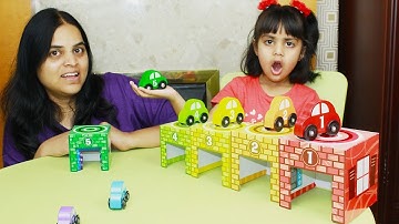 LEARN NUMBERS for kids with Melissa & Doug shape sorting cube classic wooden toy Cars 1 to 7