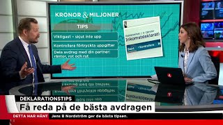 Dags att deklarera - få reda på de bästa avdragen - Nyheterna (TV4)