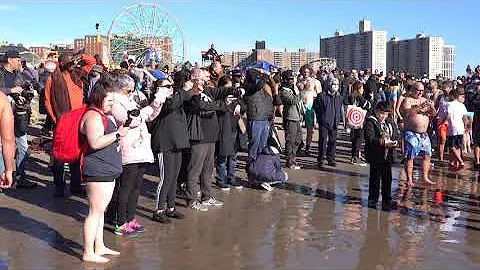 Coney Island, Brooklyn,  New Year's Day 2023 Polar Bear Plunge:  4K,  C0704