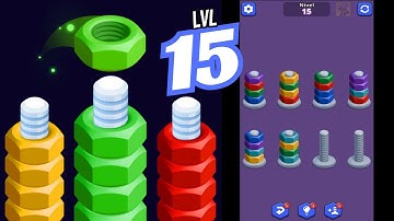 🏅 NUTS SORT MASTER 🤪 Level 15 🧩 Gameplay Walkthrough
