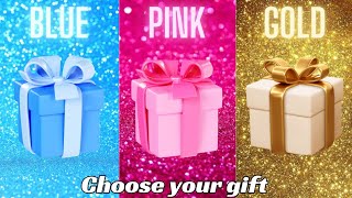 Choose your gift 🎁💖🤩🤮|| 3 gift box challenge|| 2 good & 1 bad|| Blue, Pink & Gold #giftboxchallenge