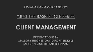 Just The Basics Client Management 1.25 Hr Cle
