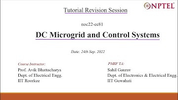 Revision Session || NPTEL Tutorial || DC Microgrid and Control Systems