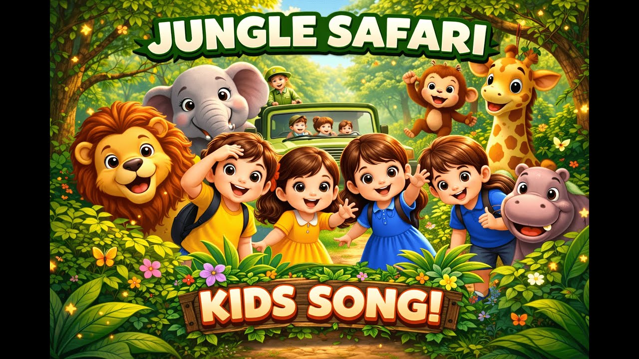 Jungle Safari Animals Song for Kids 🦁🐘| Walking Through the Jungle | Forest Safari Kids Song 