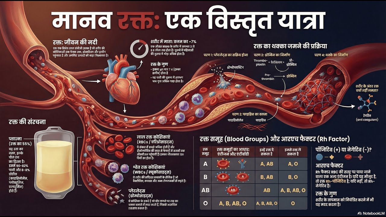 🩸 रक्त | Blood: Types, Structure & Composition Explained in Hindi