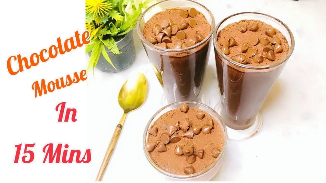 Chocolate Mousse Recipe No Cream,Egg,Gelatin 10 Minutes Recipe YouTube