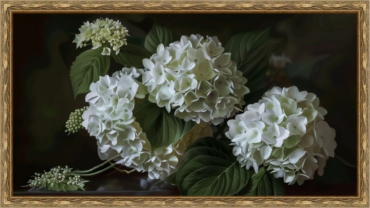 Still Life Hydrangea Frame TV Art | Beautiful Flowers Art for Your TV | 10 hrs