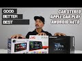 良い、良い、最高。カーステレオヘッドユニット、AppleCarPlayおよびAndroidAuto。ダブルディンカーレシーバー。