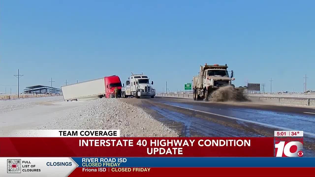 TxDOT crews help clear I-40 following record snowfall - YouTube