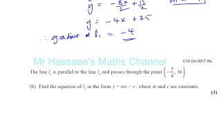 EDEXCEL IAL C12 OCT 2017 Q1   Coordinate Geometry   Straight Line Graphs