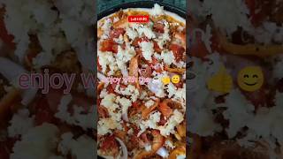 Todays special is home made chicken cheese pizza ???cooking videopizza recipeshorts