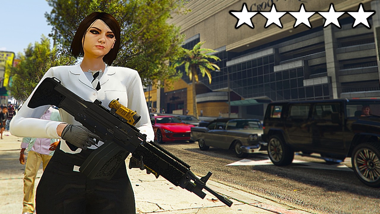 GTA 5 CRAZY GIRL FIVE STAR POLICE RAMPAGE ESCAPE! - YouTube