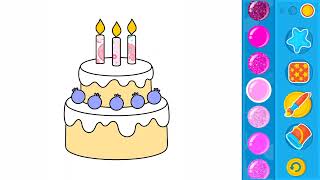 Birthday cake coloring for kids game screenshot 4