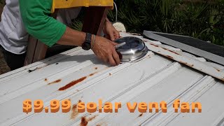 Solar vent fan for shed ~ howididit ~