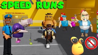 THE BEST SPEED RUNS in Scary Roblox Obby from Chicken Nugets Barry, Baby Bobby, Can't Jump, Gran