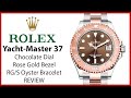 ▶ Rolex Yacht-Master 37 Rose Gold/Steel Chocolate Dial Gold Bezel Oyster Bracelet - REVIEW 268621