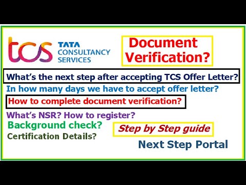 How to complete TCS background verification? What's NSR? How to get 12 digit NSR number?