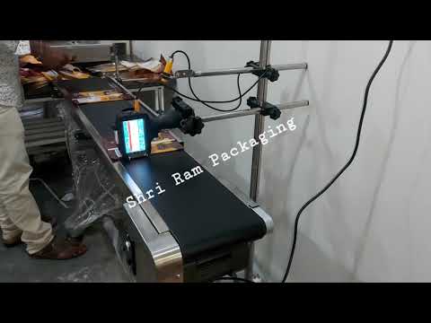 Automatic Pouch Batch Coding Machine ,Digital Mrp printer with conveyor  TIJ Printer