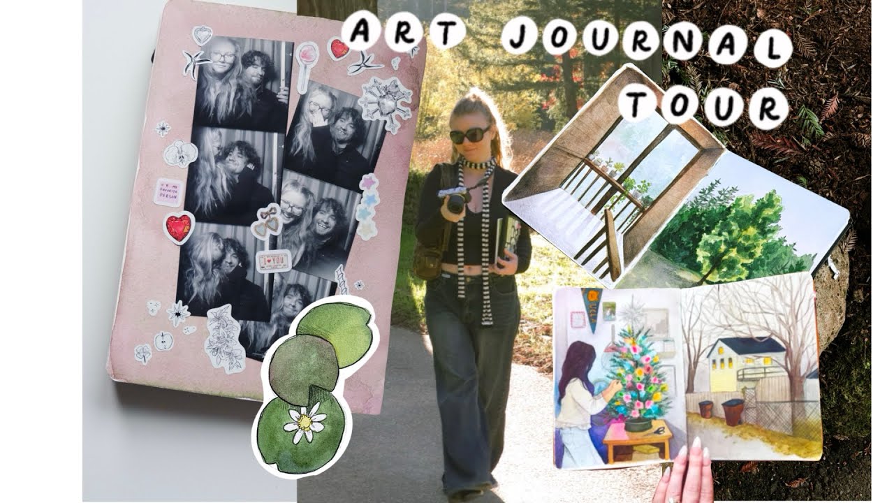 Travel journal tour ⋆˚꩜ whimsical watercolor sketches documenting my life!