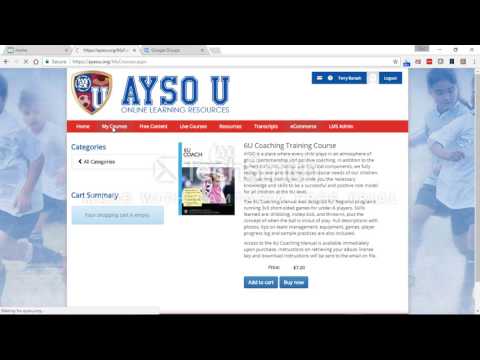 AYSO U Demo - Taking Courses