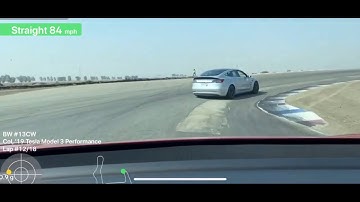 2020-09 Tesla Model 3 Performance Buttonwillow CW13 Tesla Corsa #11 Session #3A Coilover vs Stock