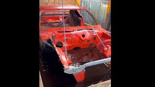 Chemical dipping a 1971 Dodge Charger to remove all the paint and rust before the restoration