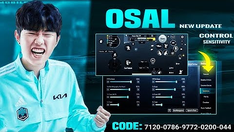 오살 OSAL SENSITIVITY + CONTROL SETTINGS | OSAL 5 Finger + Gyro | PUBGM/BGMI (2024)