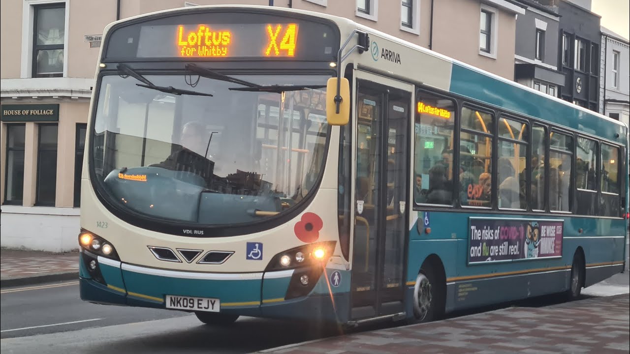 Arriva Redcar VDL SB200 Wright Pulsar 2 1423 NK09EJY on the 62 to Redcar Town Centre