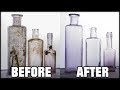 HOW TO CLEAN ANTIQUE BOTTLES! The Easy Way! Remove Stuck On Stains!