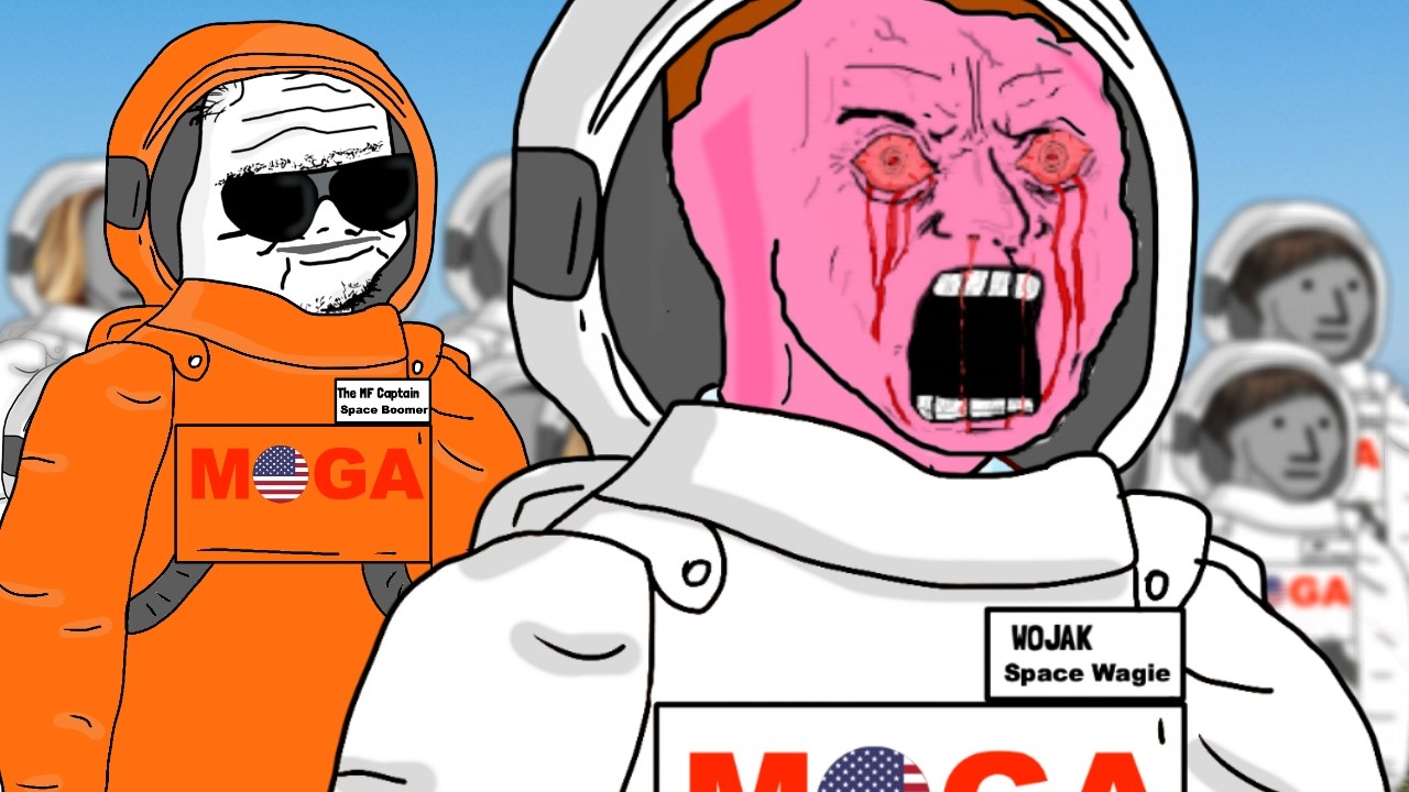 WOJAK DOOMER TRAINS TO DRILL OIL IN THE MOON