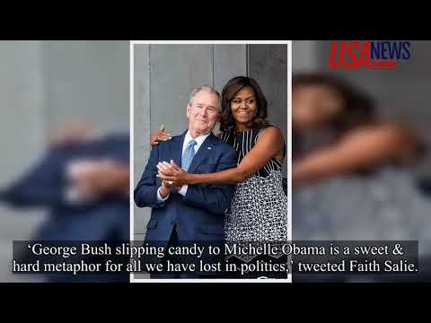 Moment between George W Bush  Michelle Obama at John McCain memorial funeral goes viral