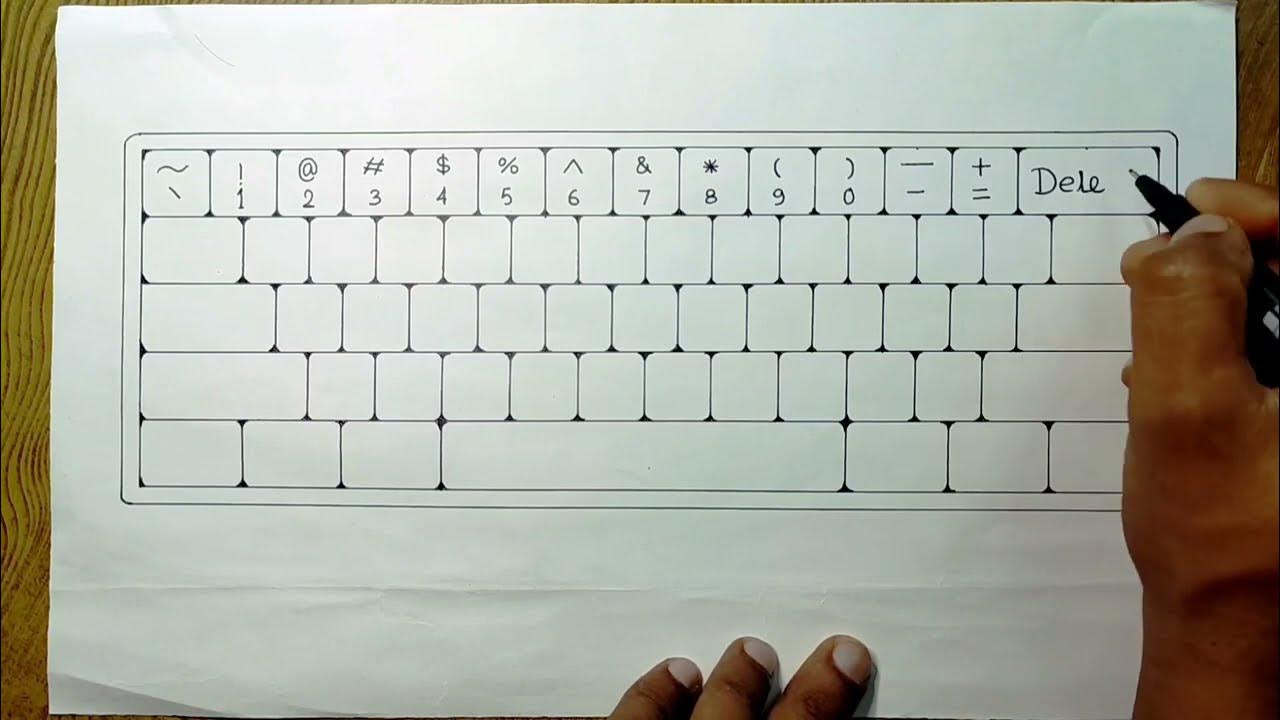 Easy keyboard drawing/How to draw computer keyboard easy steps - YouTube