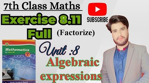 Exercise 8.11full unit 8 algebraic expressions class 7 Sindh board in Sindhi language#maths #algebra
