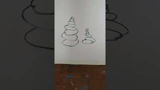 satisfied easy drawing stone pile art #shorts #art #viral